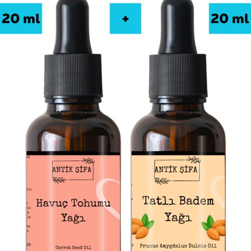 Havuç Tohumu Yağı ve Tatlı Badem Yağı 2 x 20 ml - %100 Soğuk Sıkım Saf