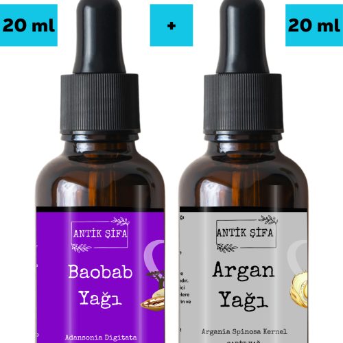 Baobab Yağı ve Argan Yağı (20ml + 20ml) - Doğal Saç Bakım Yağı Seti